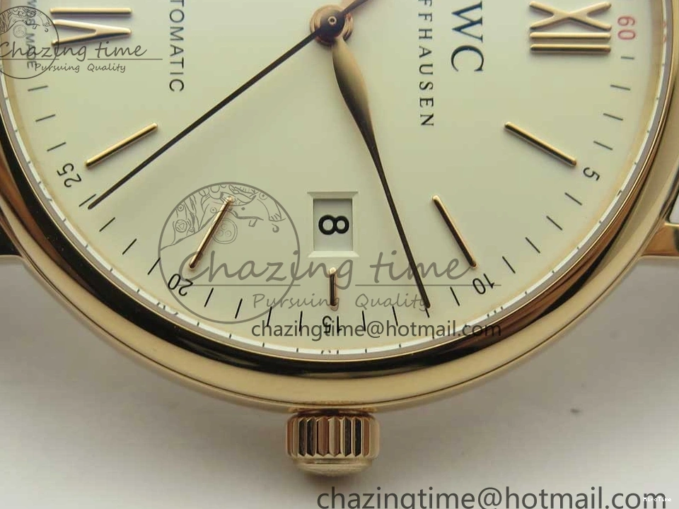 MIROTIME 0126 Portofino Automatic RG FKF 1:1 Best Edition White Dial on Brown Leather Strap A Practical 7140